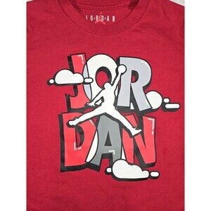 Boys Air Jordan Long Sleeve T Shirt Red Size 6 5/6yrs Poly Cotton